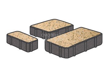 Гранитная тротуарная плитка Готика, Новый город Granite FINO, 80 мм, Жельтау 1