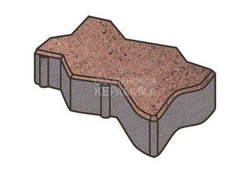 Тротуарная плитка Готика, Зигзаг/Волна Premiun Gold, 225x112,5x100 мм, цвет Голд 15 1