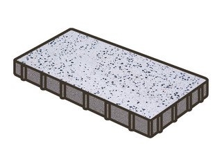 Гранитная тротуарная плитка Готика, Плита Granite FINO, 600x400x80, Покостовский