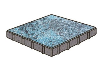 Гранитная тротуарная плитка Готика, Квадрат Granite FINO, 600x600x100, Азул Бахия 1