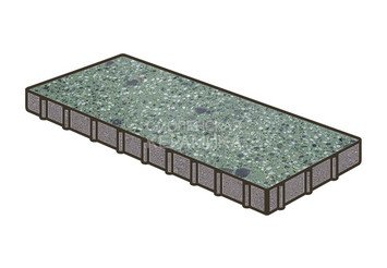 Гранитная тротуарная плитка Готика, Плита Granite FINO, 800x400x100, Порфир 1