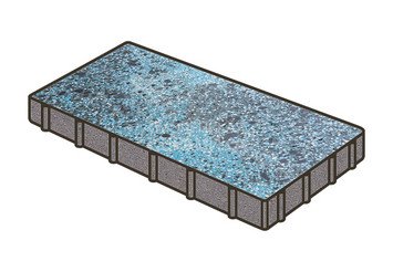Гранитная тротуарная плитка Готика, Плита Granite FINO, 600x200x60, Азул Бахия 1