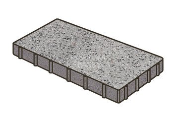 Гранитная тротуарная плитка Готика, Плита Granite FINO, 1000x500x80, Цветок Урала 1