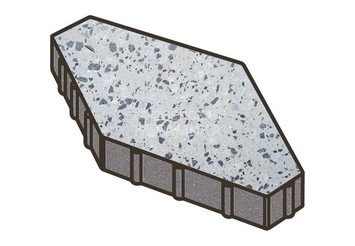 Гранитная тротуарная плитка Готика, Зарядье Granite FINO, 600x400x100, Грис Парга 1