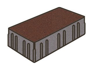 Тротуарная плитка Готика, "Скада Profi", 100 мм, красный