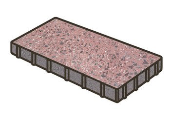 Гранитная тротуарная плитка Готика, Плита Granite FINO, 600x300x80, Ладожский 1