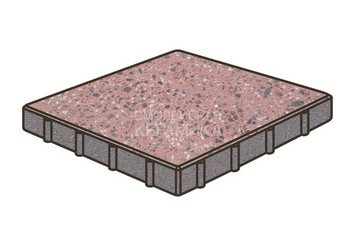 Гранитная тротуарная плитка Готика, Квадрат Granite FINO, 600x600x80, Ладожский 1