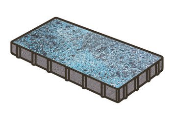 Гранитная тротуарная плитка Готика, Плита Granite FINO, 600x400x80, Азул Бахия 1