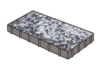 Гранитная тротуарная плитка Готика, Плита Granite FINO, 1000x500x80, Диорит 1