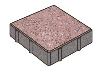 Гранитная тротуарная плитка Готика, Квадрат Granite FINO, 200x200x80, Ладожский 1