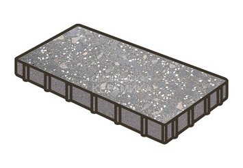 Гранитная тротуарная плитка Готика, Плита Granite FINO, 600x200x80, Ильменит 1