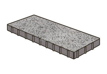 Гранитная тротуарная плитка Готика, Плита Granite FINO, 800x400x100, Цветок Урала 1