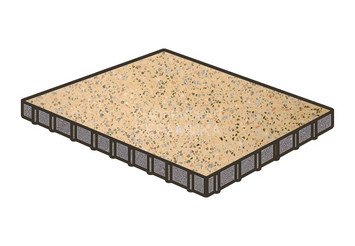 Гранитная тротуарная плитка Готика, Квадрат Granite FINO, 1000x1000x100, Жельтау 1