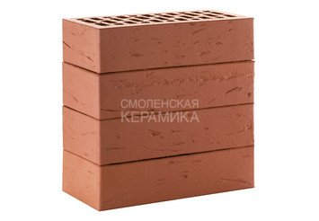 Кирпич лицевой керамический ЛСР Темно-красный рустик, 1НФ 6