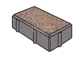 Тротуарная плитка Готика, Брусчатка Premium Gold, 200x100x100 мм, цвет Голд 16 1
