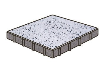 Гранитная тротуарная плитка Готика, Квадрат Granite FINO, 600x600x80, Покостовский 1