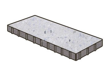 Гранитная тротуарная плитка Готика, Плита Granite FINO, 1000x500x100, Мансуровский 1