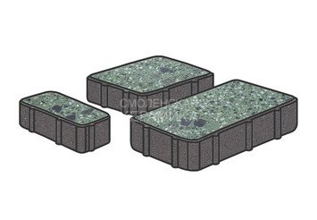 Гранитная тротуарная плитка Готика, Новый город Granite FINO, 80 мм, Порфир 1