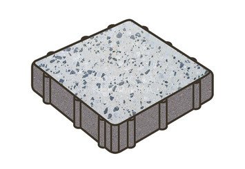 Гранитная тротуарная плитка Готика, Квадрат Granite FINO, 300x300x100, Грис Парга 1