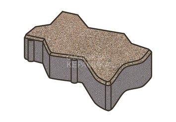 Тротуарная плитка Готика, Зигзаг/Волна Premiun Gold, 225x112,5x60 мм, цвет Голд 5 1