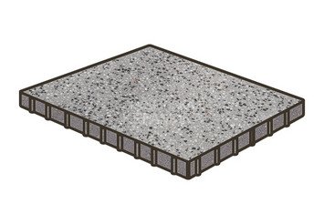 Гранитная тротуарная плитка Готика, Квадрат Granite FINO, 1000x1000x100, Цветок Урала 1