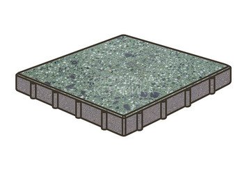 Гранитная тротуарная плитка Готика, Квадрат Granite FINO, 400x400x100, Порфир 1