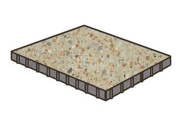 Гранитная тротуарная плитка Готика, Квадрат Granite FINO, 1000x1000x100, Зарф 1