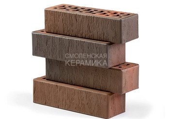 Кирпич лицевой керамический VOLGABRICK 0.7НФ Флэш вертикальный Руст №82 М200 1