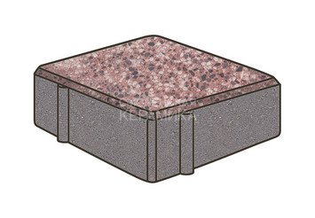 Гранитная тротуарная плитка Готика, Квадрат Granite FINO, 150x150x80, Сансет 1