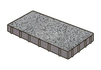Гранитная тротуарная плитка Готика, Плита Granite FINO, 1000x500x80, Белла Уайт 1