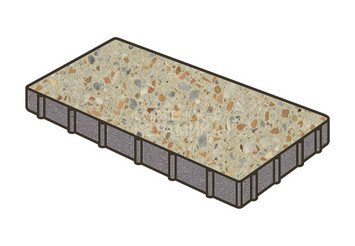 Гранитная тротуарная плитка Готика, Плита Granite FINO, 1000x500x80, Зарф 1