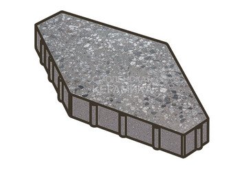 Гранитная тротуарная плитка Готика, Зарядье Granite FINO, 600x400x100, Галенит 1