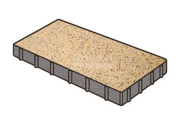 Гранитная тротуарная плитка Готика, Плита Granite FINO, 600x400x60, Жельтау 1