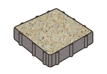 Гранитная тротуарная плитка Готика, Квадрат Granite FINO, 300x300x100, Зарф 1