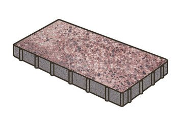 Гранитная тротуарная плитка Готика, Плита Granite FINO, 1000x500x80, Сансет 1