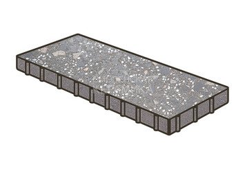 Гранитная тротуарная плитка Готика, Плита Granite FINO, 900x300x100, Ильменит 1