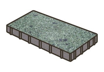 Гранитная тротуарная плитка Готика, Плита Granite FINO, 600x300x80, Порфир 1