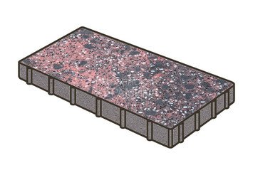 Гранитная тротуарная плитка Готика, Плита Granite FINO, 900x300x80, Дымовский 1