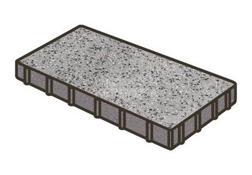 Гранитная тротуарная плитка Готика, Плита Granite FINO, 600x400x80, Цветок Урала 1