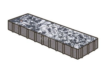 Гранитная тротуарная плитка Готика, Плита Granite FINO, 500x125x100, Диорит 1