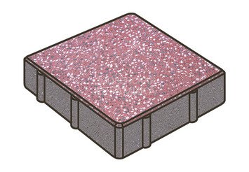 Гранитная тротуарная плитка Готика, Квадрат Granite FINO, 200x200x80, Емельяновский 1