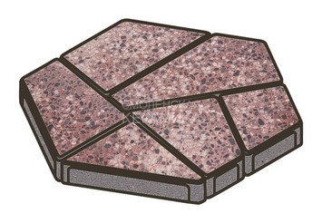 Гранитная тротуарная плитка Готика, Полигональ Granite FINO, 80 мм, Сансет 1