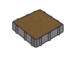 Тротуарная плитка Готика, "Квадрат Profi", 500x500x80 мм, желтый