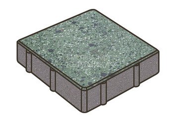 Гранитная тротуарная плитка Готика, Квадрат Granite FINO, 200x200x80, Порфир 1