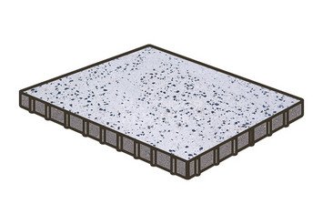 Гранитная тротуарная плитка Готика, Квадрат Granite FINO, 1000x1000x100, Покостовский 1