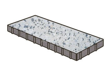 Гранитная тротуарная плитка Готика, Плита Granite FINO, 500x250x120, Грис Парга 1