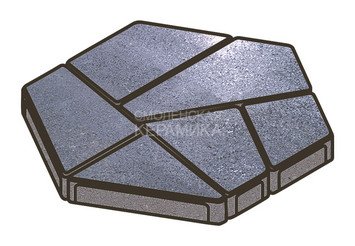 Гранитная тротуарная плитка Готика, Полигональ Granite FINO, 80 мм, Амфиболит 2