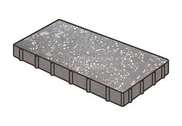 Гранитная тротуарная плитка Готика, Плита Granite FINO, 800x400x80, Ильменит 1