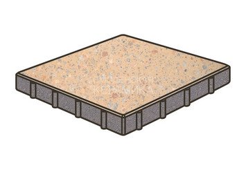 Гранитная тротуарная плитка Готика, Квадрат Granite FINO, 400x400x100, Павловское 1
