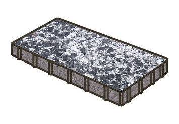 Гранитная тротуарная плитка Готика, Плита Granite FINO, 400x200x80, Диорит 1